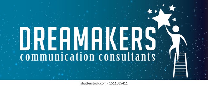 Dreamakers abstract starry nighttime vector logo design image icon blue gradient