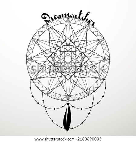 Dreamcatcher abstract banner. Vector illustration. Eps10