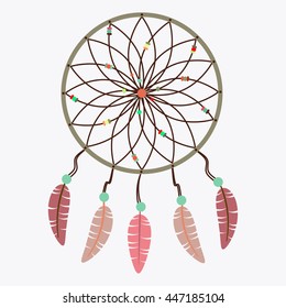 Dreamcatcher with beads typical boho style and traditional object of some countries