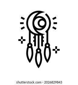 dreamcatcher boho line icon vector. dreamcatcher boho sign. isolated contour symbol black illustration