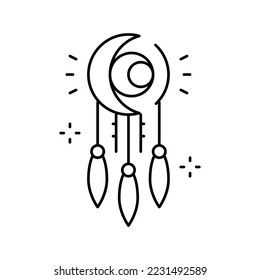 dreamcatcher boho line icon vector. dreamcatcher boho sign. isolated contour symbol black illustration