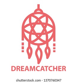 Dreamcatcher Bold line icon. Abstract Logo template of dream catcher. Vector illustration.