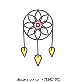 Dreamcatcher color icon. Isolated vector illustration
