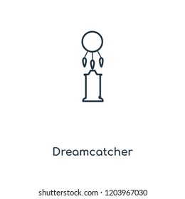 Dreamcatcher concept line icon. Linear Dreamcatcher concept outline symbol design. This simple element illustration can be used for web and mobile UI/UX.