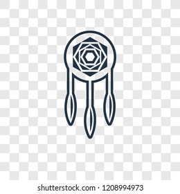 Dreamcatcher concept vector linear icon isolated on transparent background, Dreamcatcher concept transparency concept in outline style