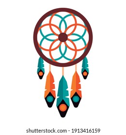 dreamcatcher ethnic culture boho icon vector illustration design