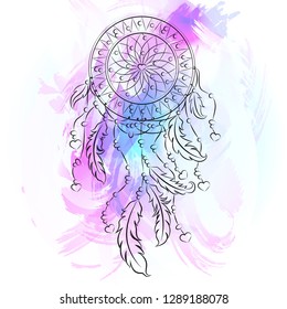 Dreamcatcher and feathers 