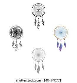Dreamcatcher icon cartoon,black. Singe western icon from the wild west cartoon,black.