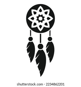 Dreamcatcher icon simple vector. Dream catcher. Tribal feather