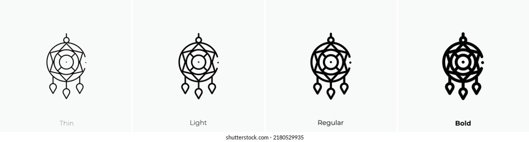 dreamcatcher icon. Thin, Light Regular And Bold style design isolated on white background