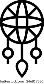 dreamcatcher icon. Thin linear style design isolated on white background
