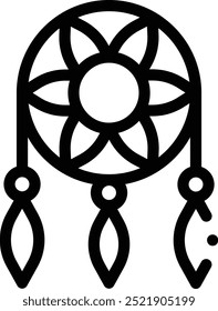 dreamcatcher icon. Thin Linear Style Design Isolated On White Background