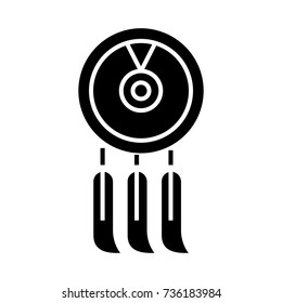 dreamcatcher icon, vector illustration, black sign on isolated background