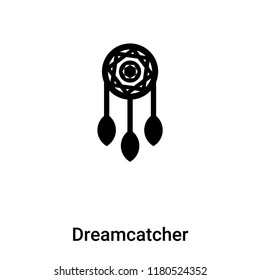 Dreamcatcher icon vector isolated on white background, logo concept of Dreamcatcher sign on transparent background, filled black symbol