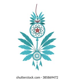 Dreamcatcher illustration on white background