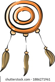 Dreamcatcher ,ilustración,vector sobre fondo blanco