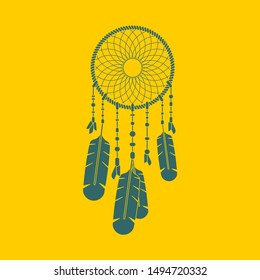 Dreamcatcher isolated. Dream catcher sign. vector illustration