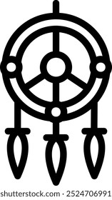 Vector de ilustración de icono de línea de Dreamcatcher
