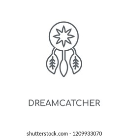Dreamcatcher linear icon. Dreamcatcher concept stroke symbol design. Thin graphic elements vector illustration, outline pattern on a white background, eps 10.