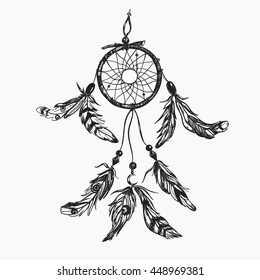 Dreamcatcher. Magic bohemian collection.  Ethnic design 