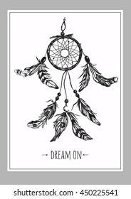 Dreamcatcher. Magic bohemian collection. Ethnic design poster