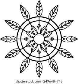 Dreamcatcher Mandala vector.
Dreamcatcher Mandala line art