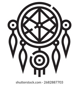 Ícone de vetor moderno do Dreamcatcher - Modelo de símbolo de ilustração mínima para design de interface do usuário do aplicativo móvel da Web