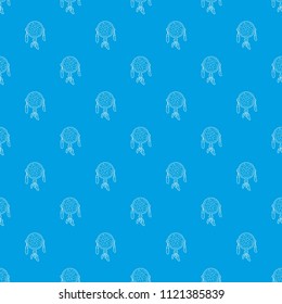 Dreamcatcher pattern vector seamless blue repeat for any use