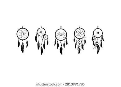 Dreamcatcher Silhouette Vector Collection Set