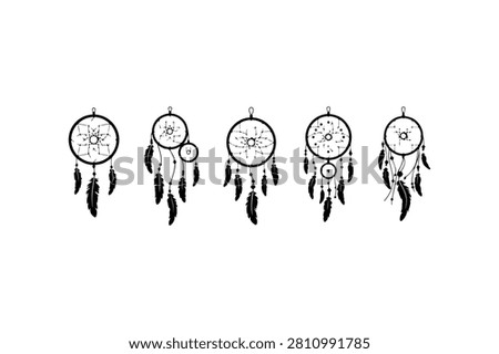 Dreamcatcher Silhouette Vector Collection Set