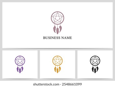Dreamcatcher Star Inside Circle Logo Design