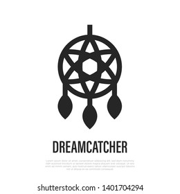 Dreamcatcher thin line icon. Amulet for good dreams. Vector illustration.