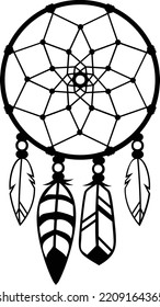 Dreamcatcher With Variety Of Hanging Feathers.