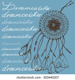 Dreamcatcher. vector drawing hand