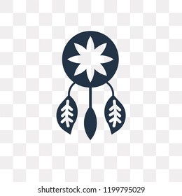 Dreamcatcher vector icon isolated on transparent background, Dreamcatcher transparency concept can be used web and mobile