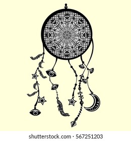 Dreamcatcher. Vector illustration.