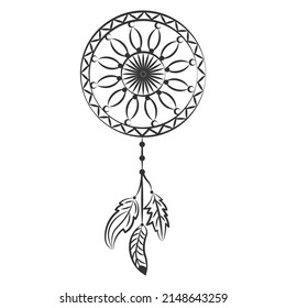 Dreamcatcher. Vector illustration isolated on white background.