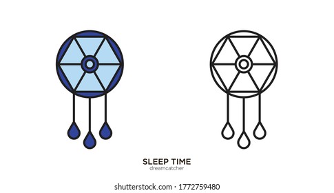 Dreamcatcher vector illustration lineal color and filled design