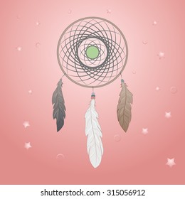 Dreamcatcher vector vintage illustration