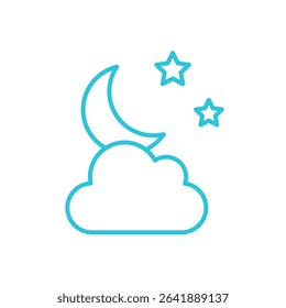 DreamCloud Icon, Isolated on White Background, Blue icon set