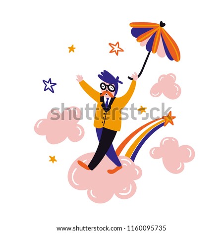 Poster: Dreamer flying umbrella Relax
