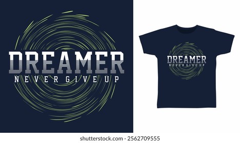 Dreamer typography hand drawn, vector ready for print on t-shirt and other uses.