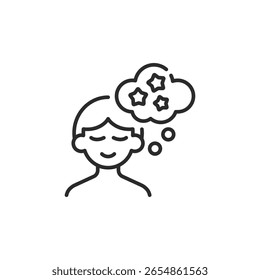 Icono de chico soñador. Icono de chico soñador simple para redes sociales, App y Diseño web. Ilustración vectorial
