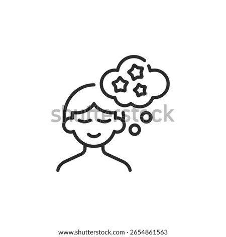 Dreaming boy icon. Simple dreaming boy icon for social media, app and web design. Vector illustration