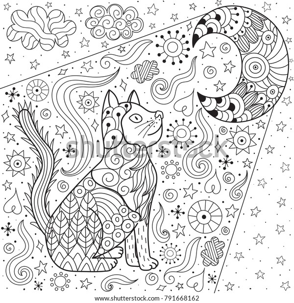 980 Coloring Pages Doodle Cat Pictures