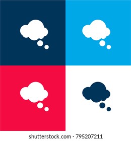 Dreaming in cloud four color material and minimal icon logo set in red and blue