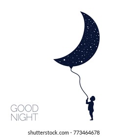 Dreaming. Concept idea. Good night . Vector Illustration. EPS 8