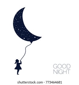 Dreaming. Concept idea. Good night . Vector Illustration. EPS 8