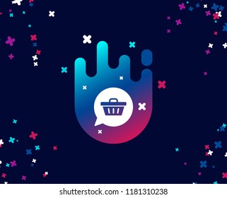 Dreaming of Gift simple icon. Present box sign. Birthday Shopping symbol. Package in Gift Wrap. Cool banner with icon. Abstract shape with gradient. Vector