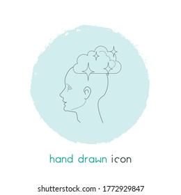 Dreaming-Symbol-Zeilenelement. Vektorgrafik der Traumsymbol-Linie einzeln auf sauberem Hintergrund für Ihr Logo für Ihre Web-App.